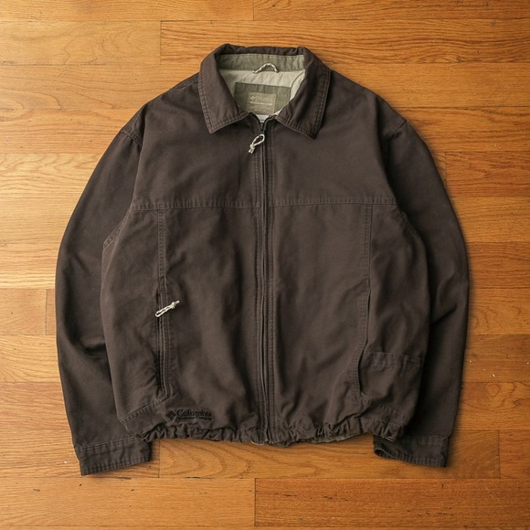 Vintage 90s Columbia Sportswear Granite Cloth Jacket Men's Size L Gray Full Zip - Picture 1 of 9